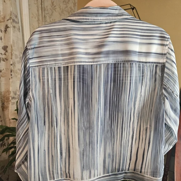 Live Listing: Wynne Layers Blue and White Striped Light Jacket Size M/L - Picture 3 of 6